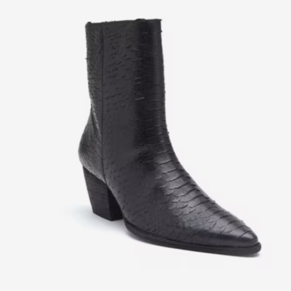 MATISSE Black Snakeskin Embossed Boots